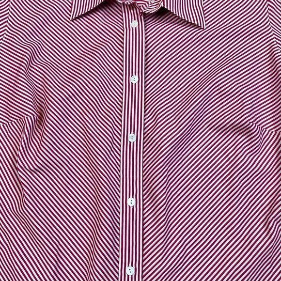Foxcroft Wrinkle Free Shaped Fit Striped Button Down Blouse 14W - Picture 6 of 10